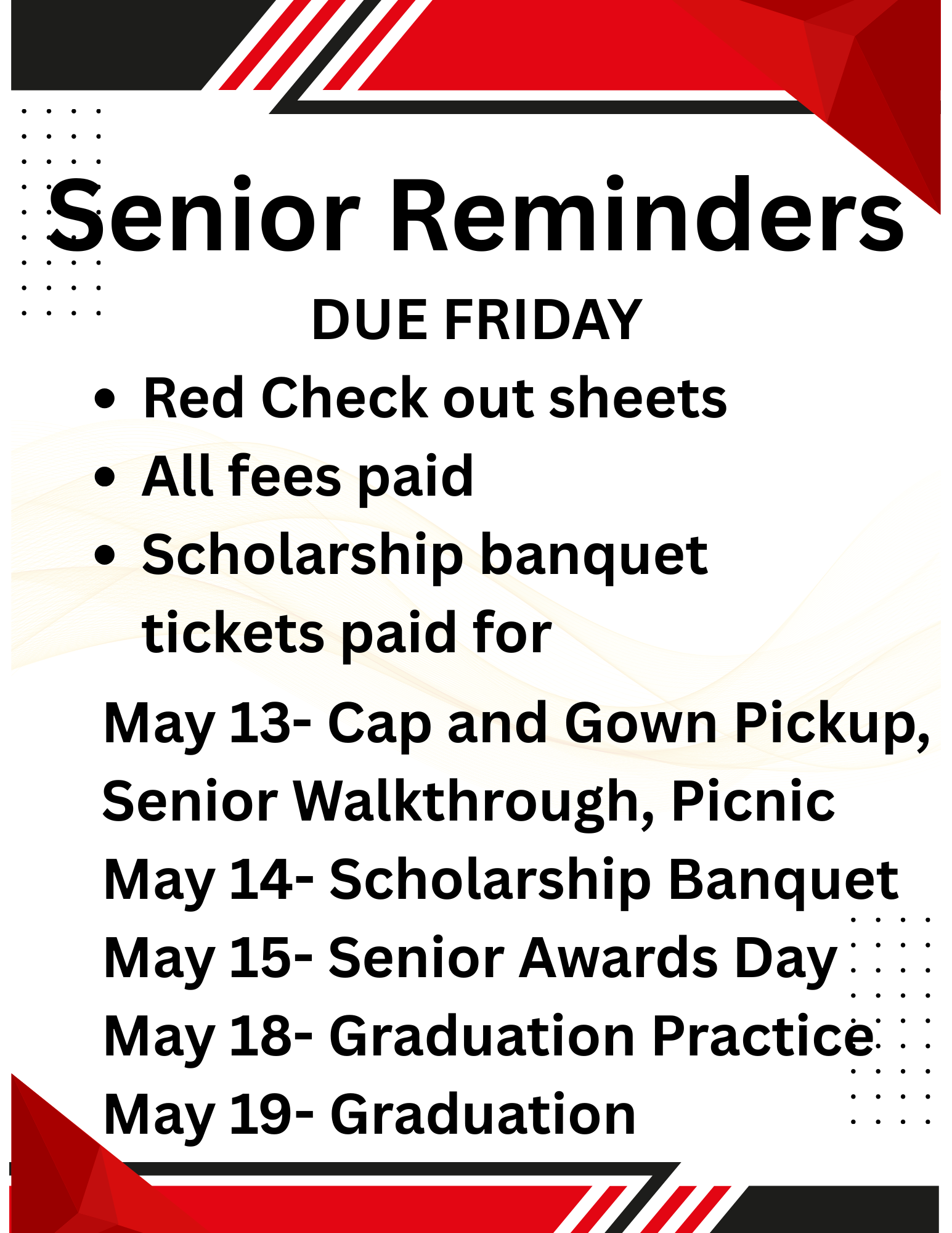 Senior Reminders #1