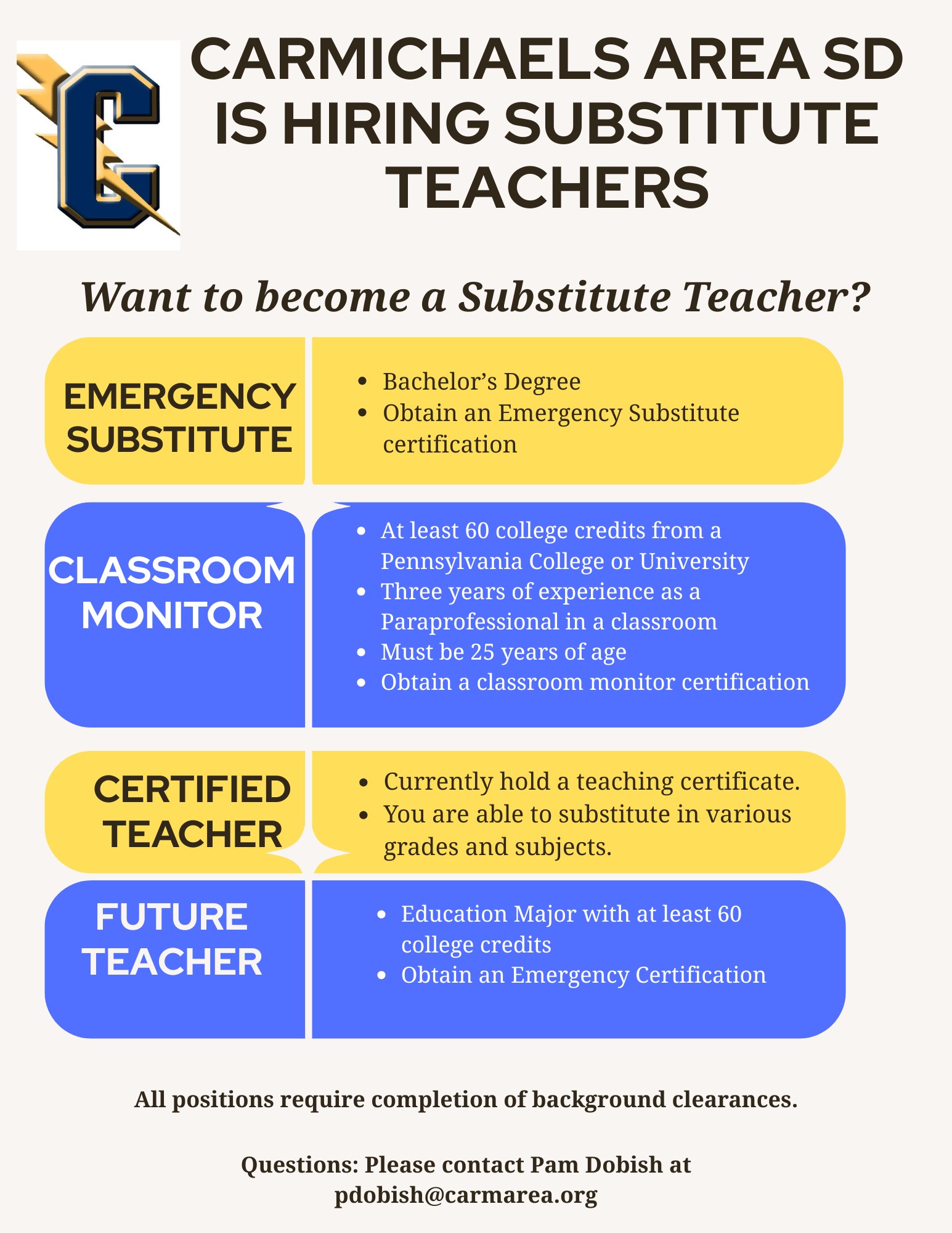 Substitute Teaching!