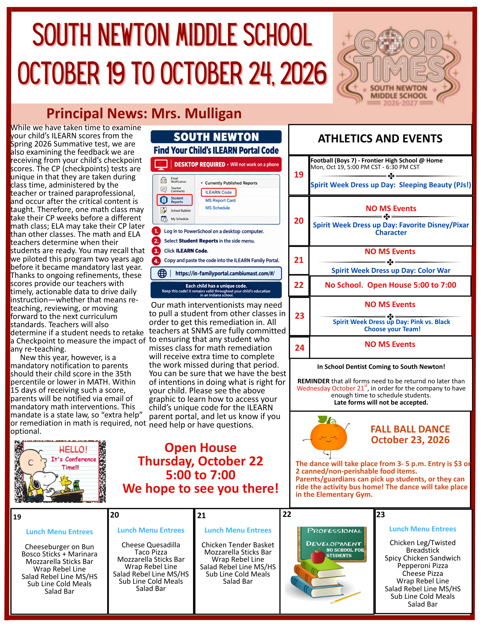 SNMS Gazette October 19 - 24, 2026