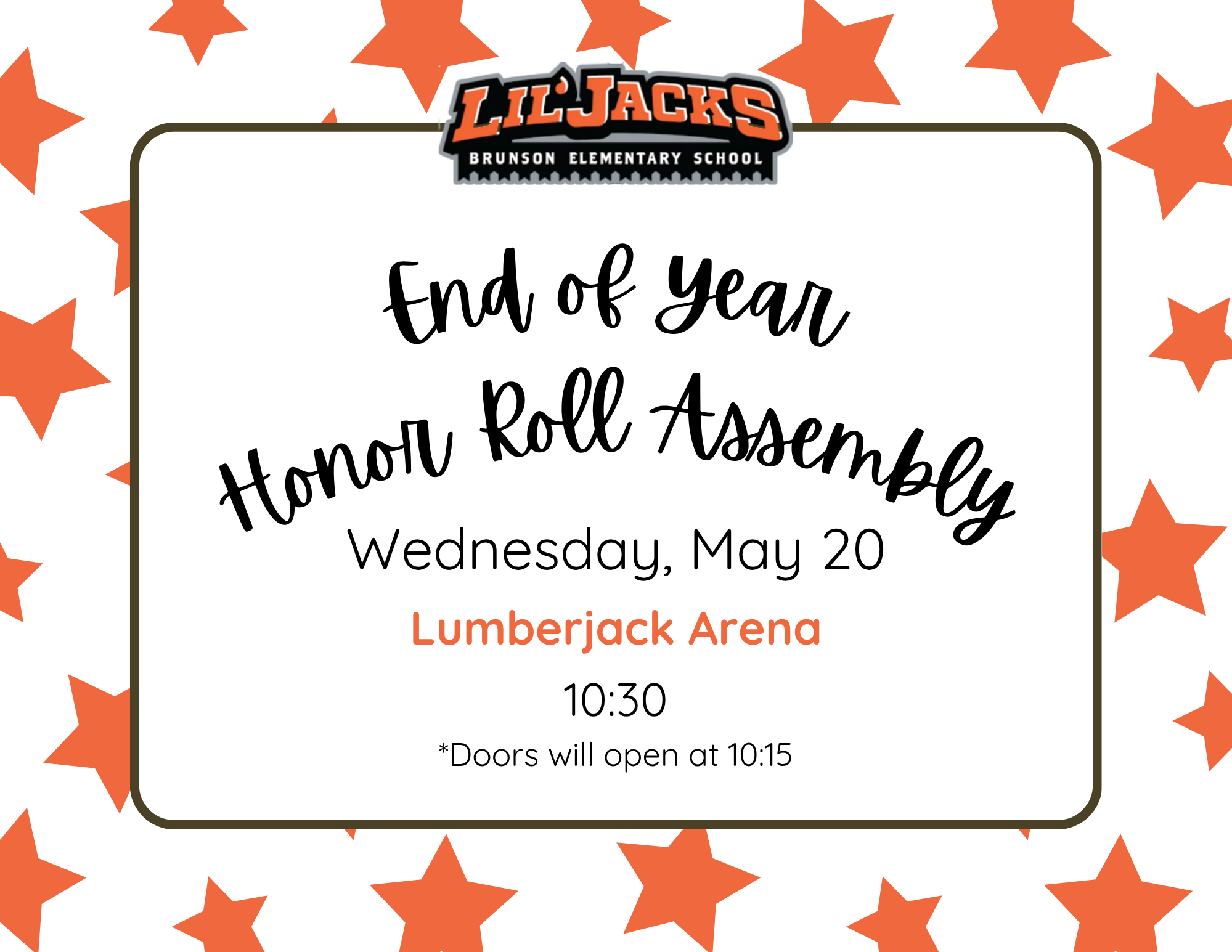 Brunson - Honor Roll Assembly Date & Time Change