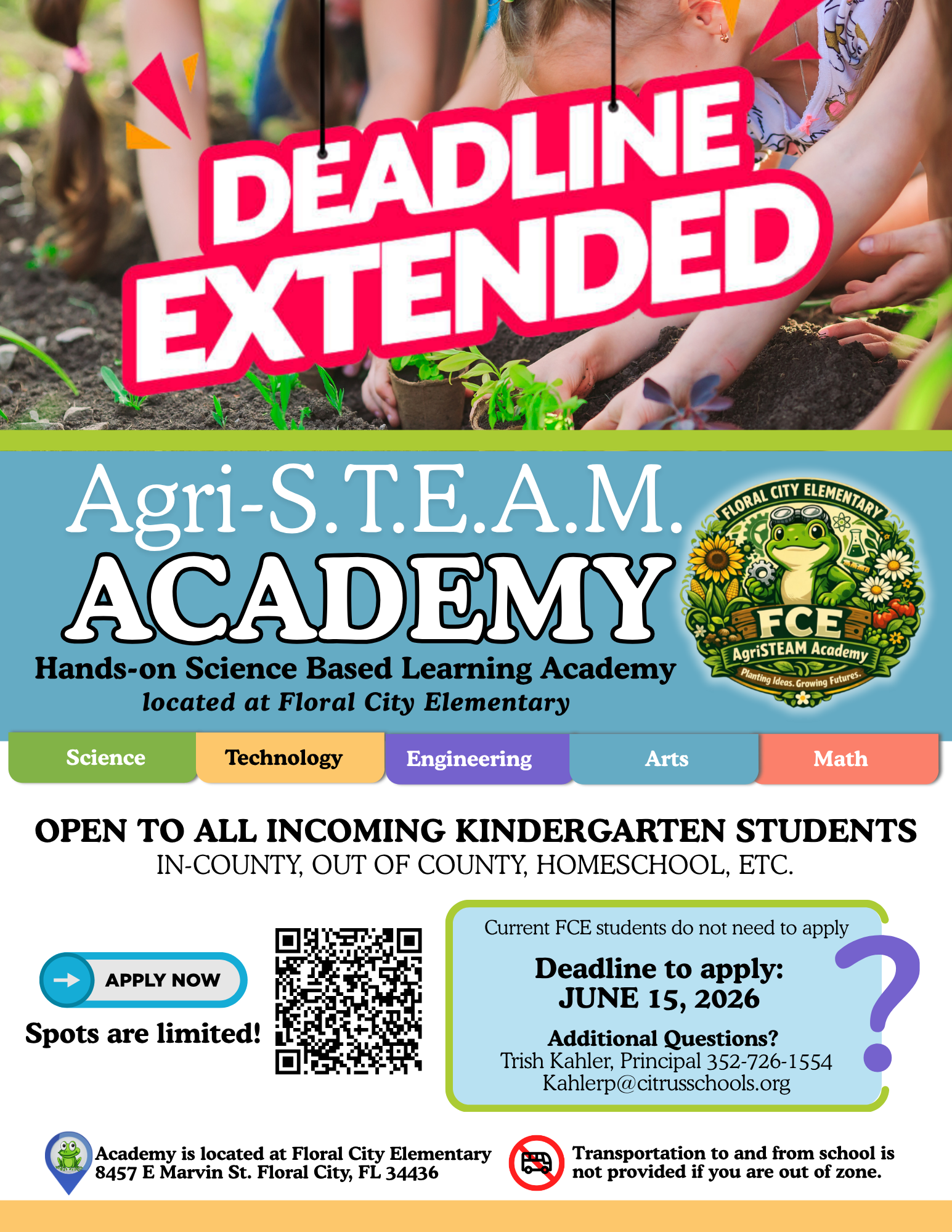 DEADLINE EXTENDED: Agri-STEAM Academy! 