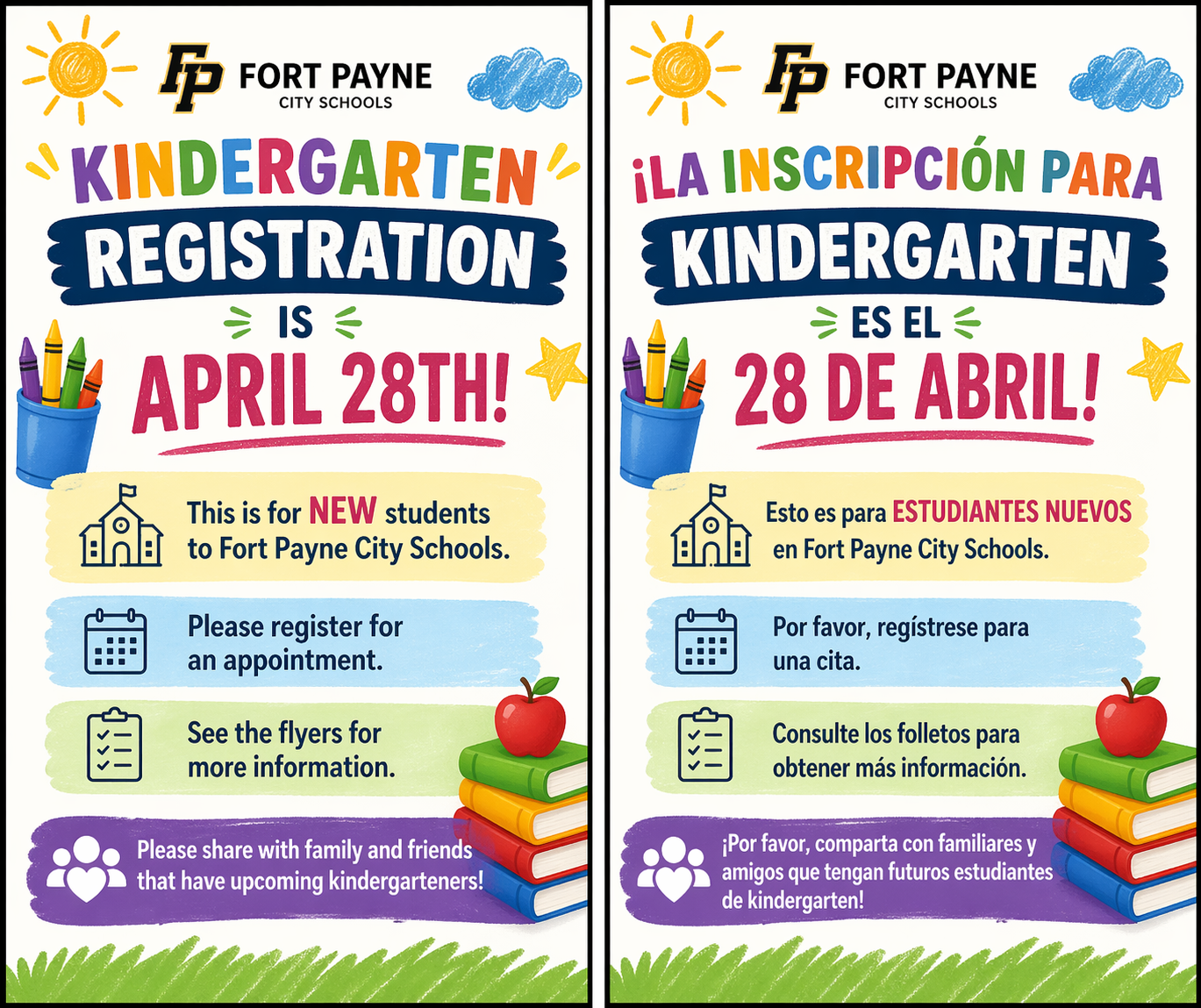 Fort Payne City Schools Kindergarten Registration 
