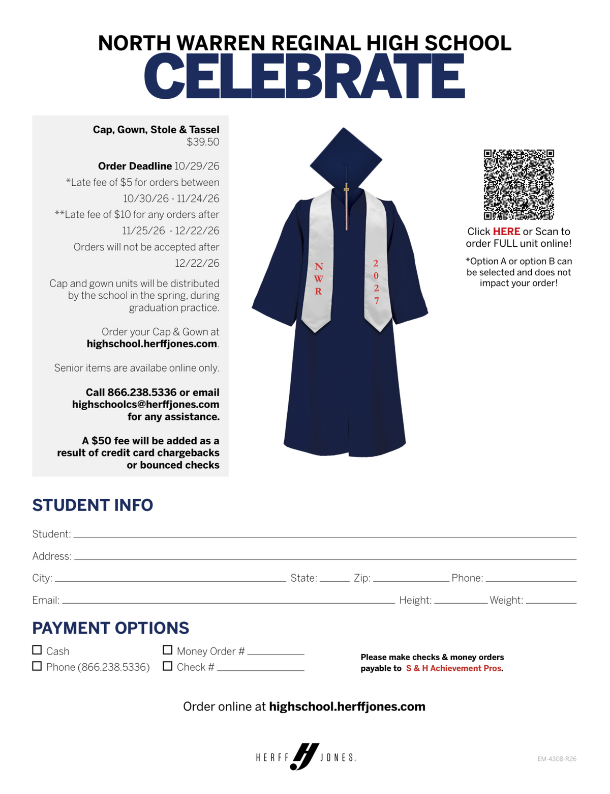 NWR Graduation Cap & Gown Orders Due 10/29