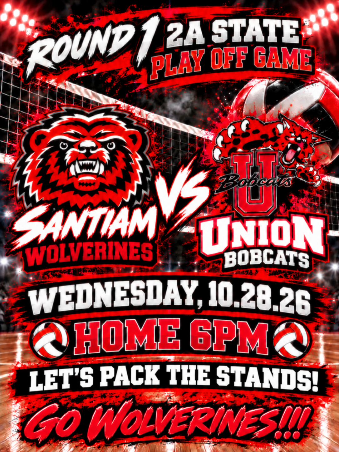 1st Round Volleyball State Playoff Game - Wednesday, 10/28