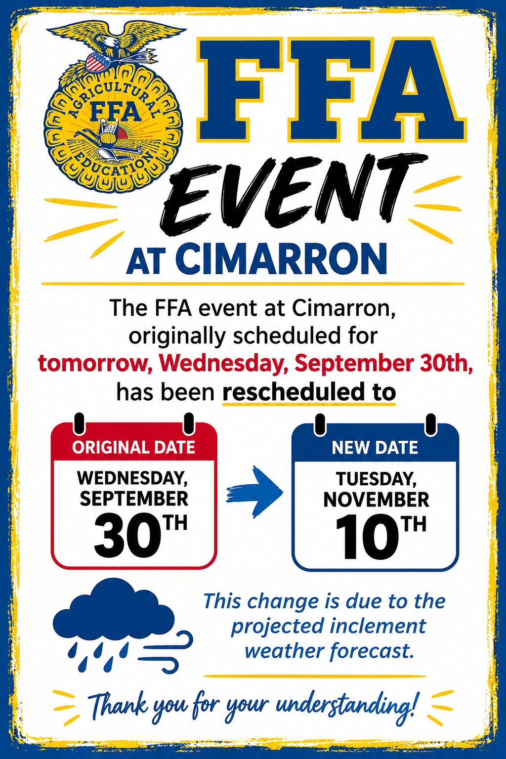 FFA @ Cimarron 9/30/26 - RESCEDULED 