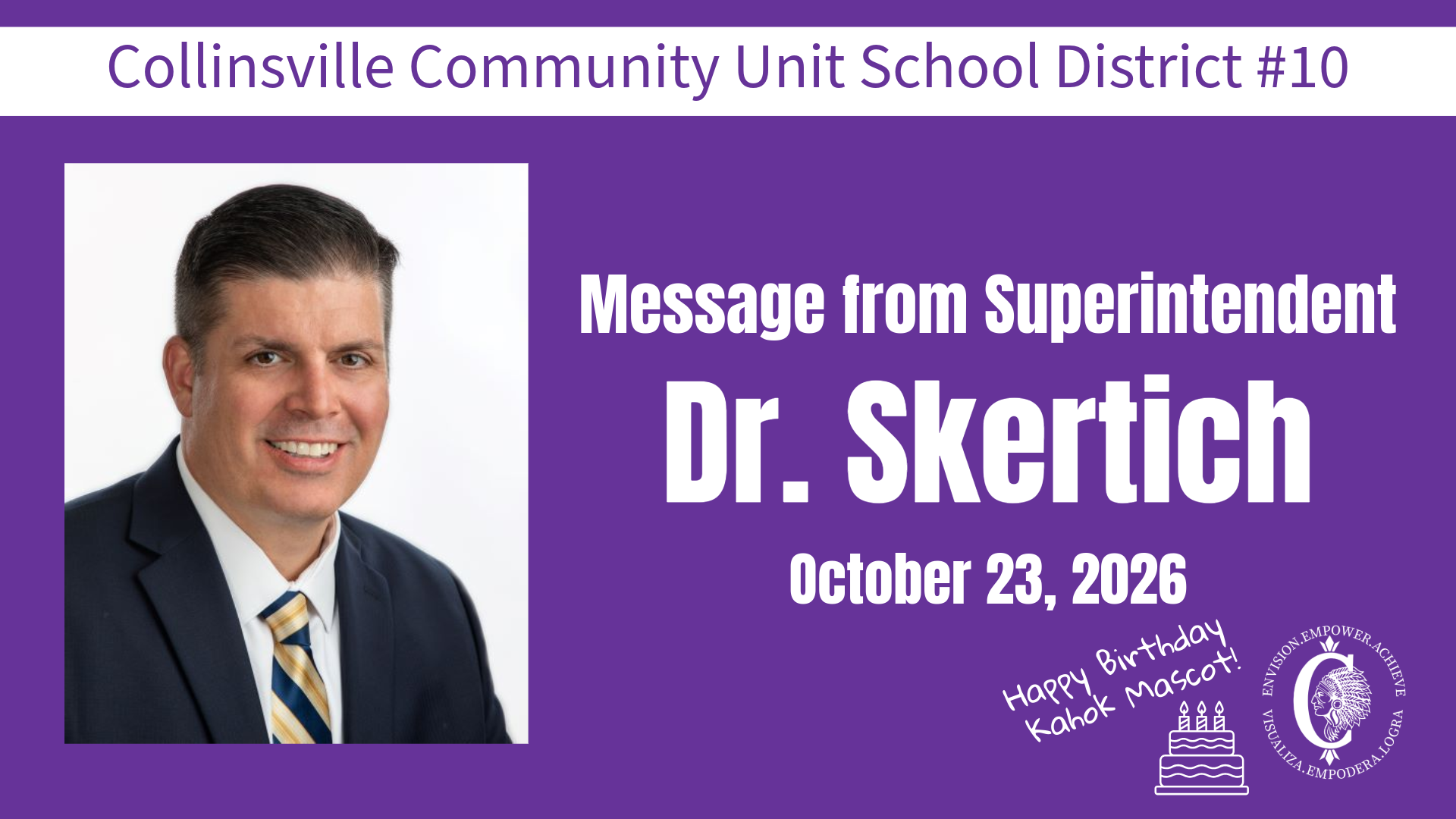 October 23, 2026 Update Message from Dr. Skertich