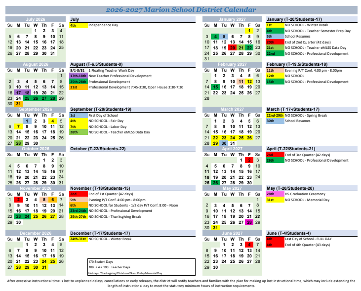 2026-2027 Academic Calendar