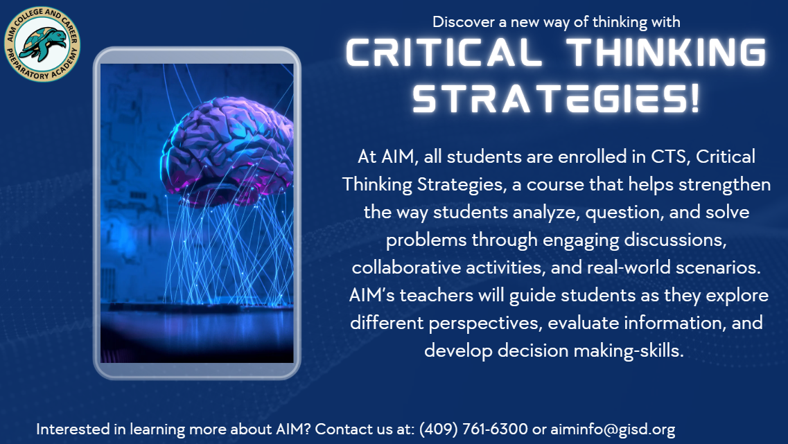 A smartphone displays a glowing, intricate brain illustration with blue light strands, symbolizing critical thinking.