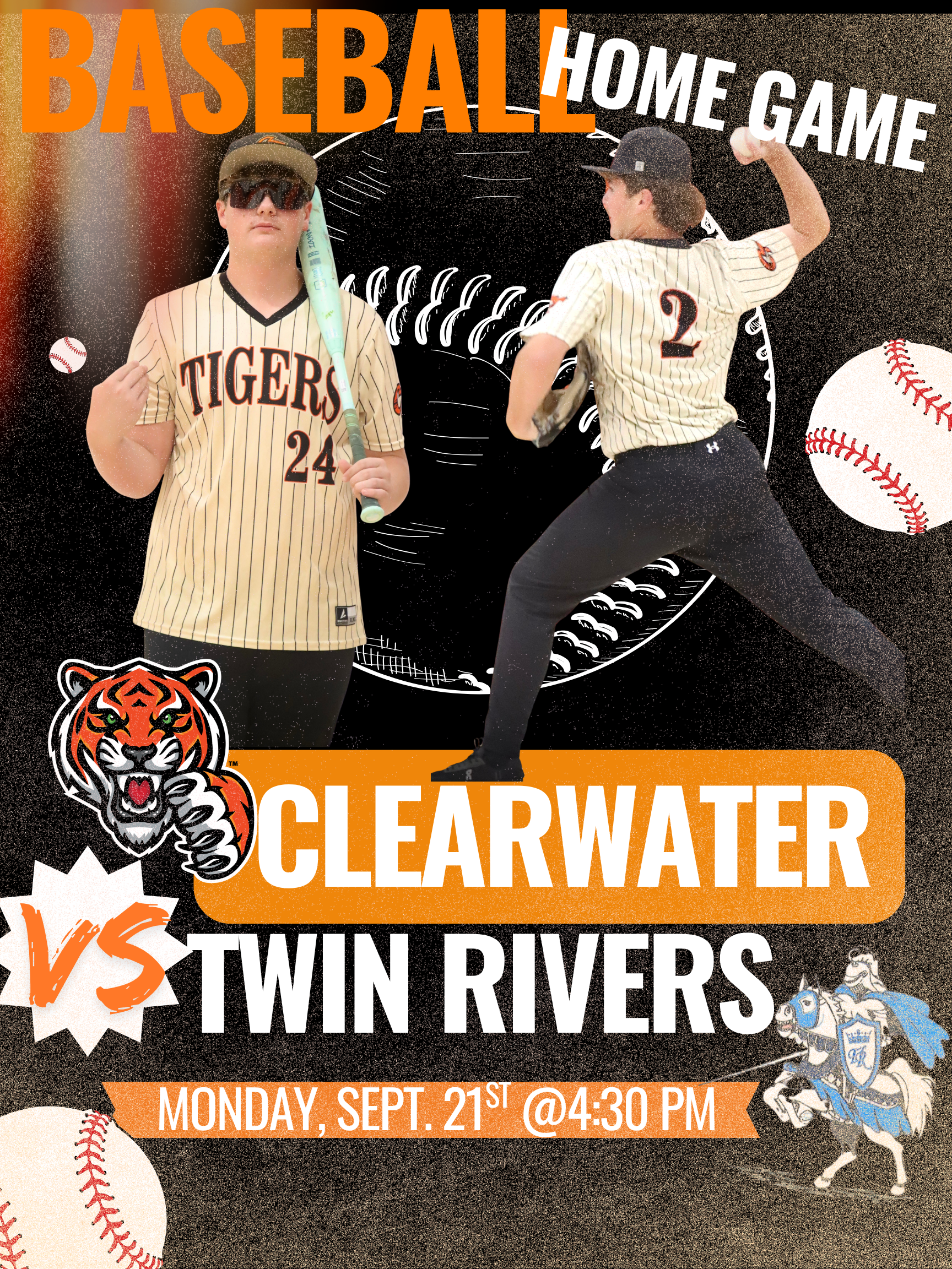 Baseball Game @ home- Monday,  9/21