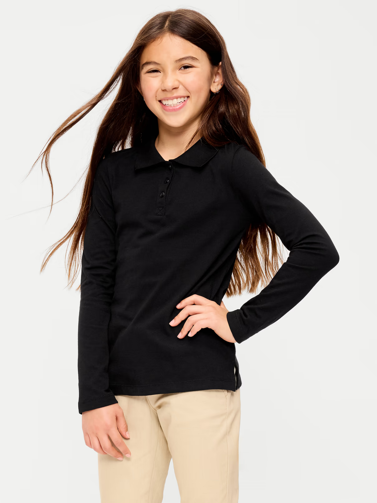 Uniform example with long-sleeved collared shirt