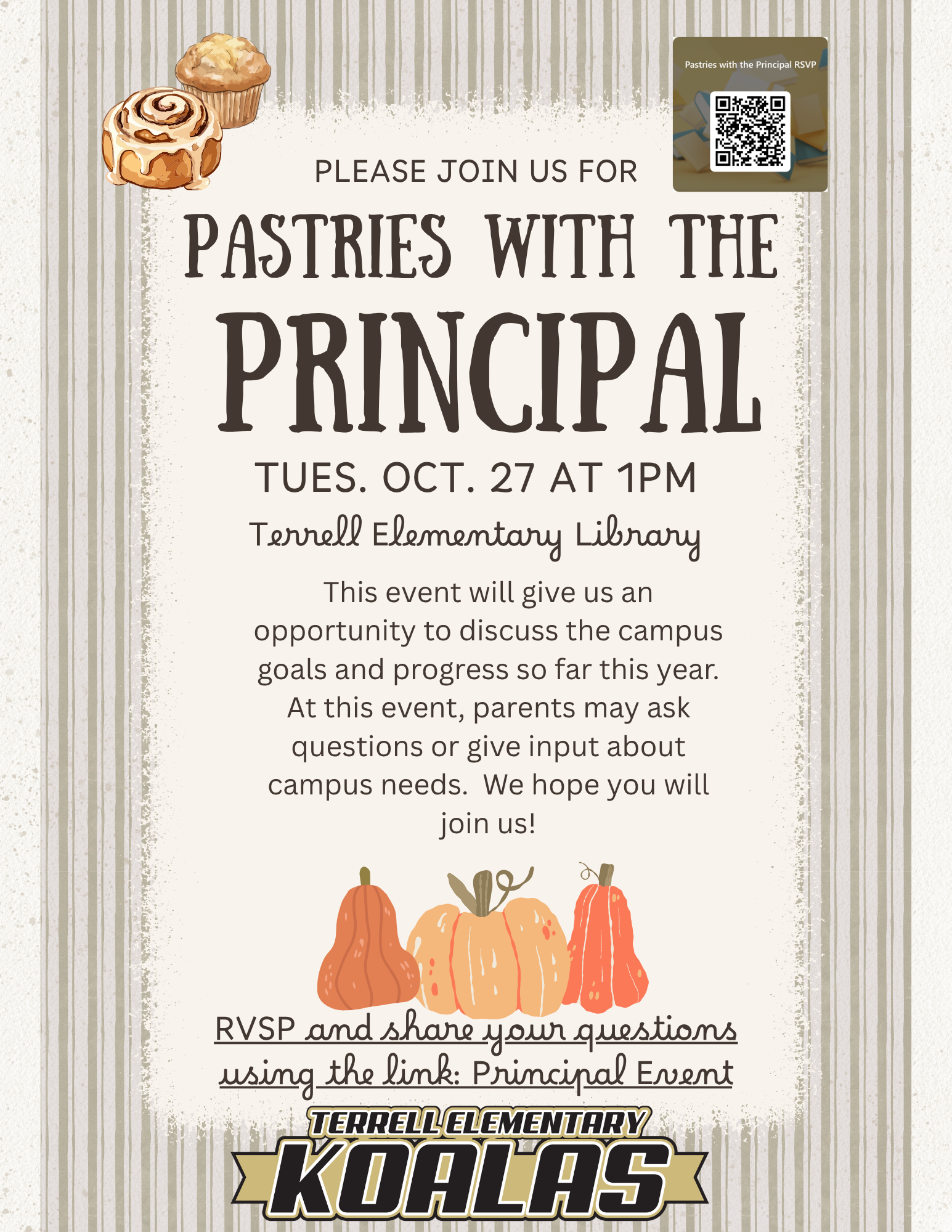You're Invited to Pastries with the Principal