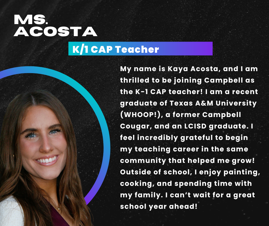 Welcome Ms. Acosta!