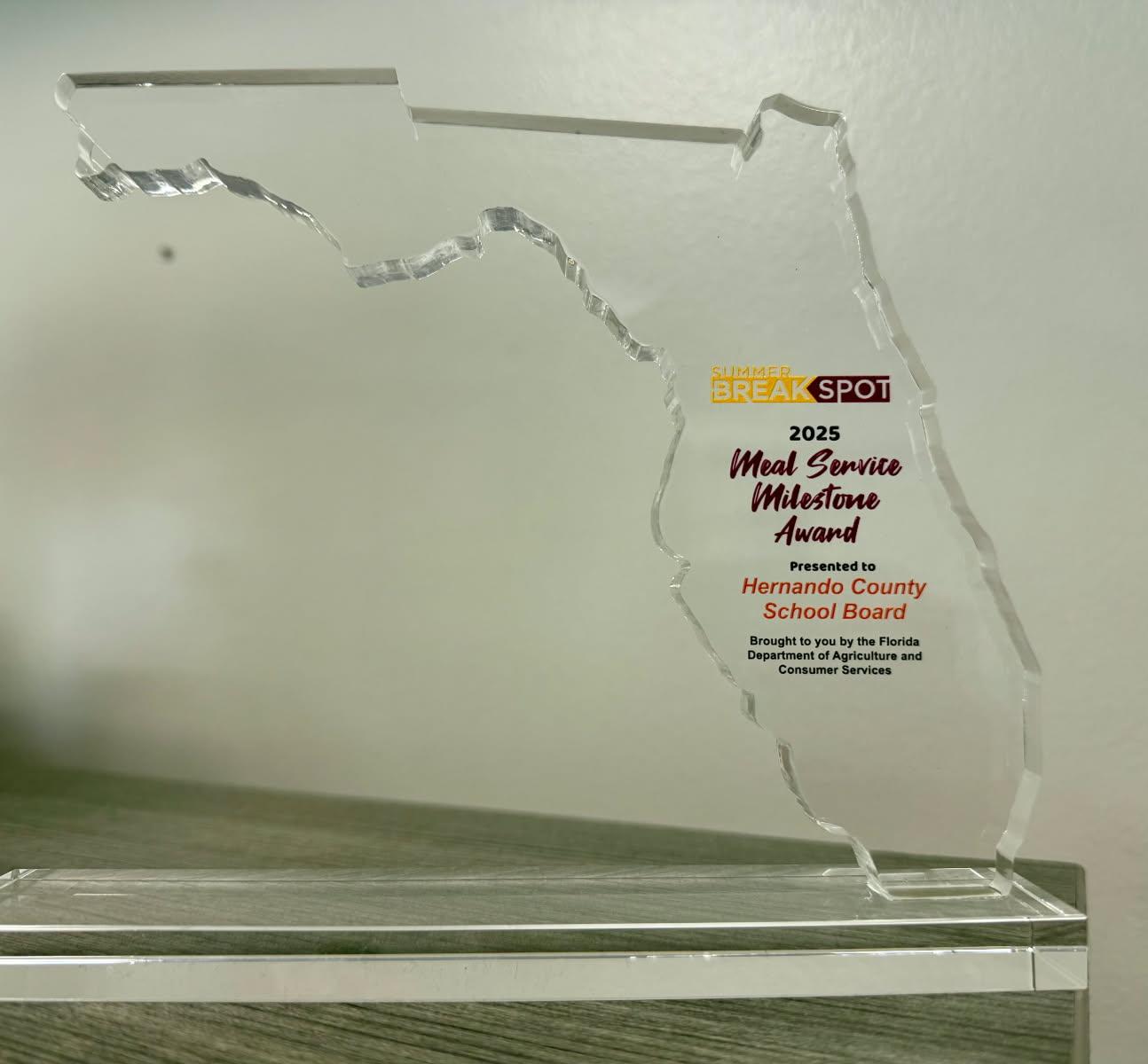 Hernando County Schools Food and Nutrition Services Receives Award for Expanding Summer Meal Access