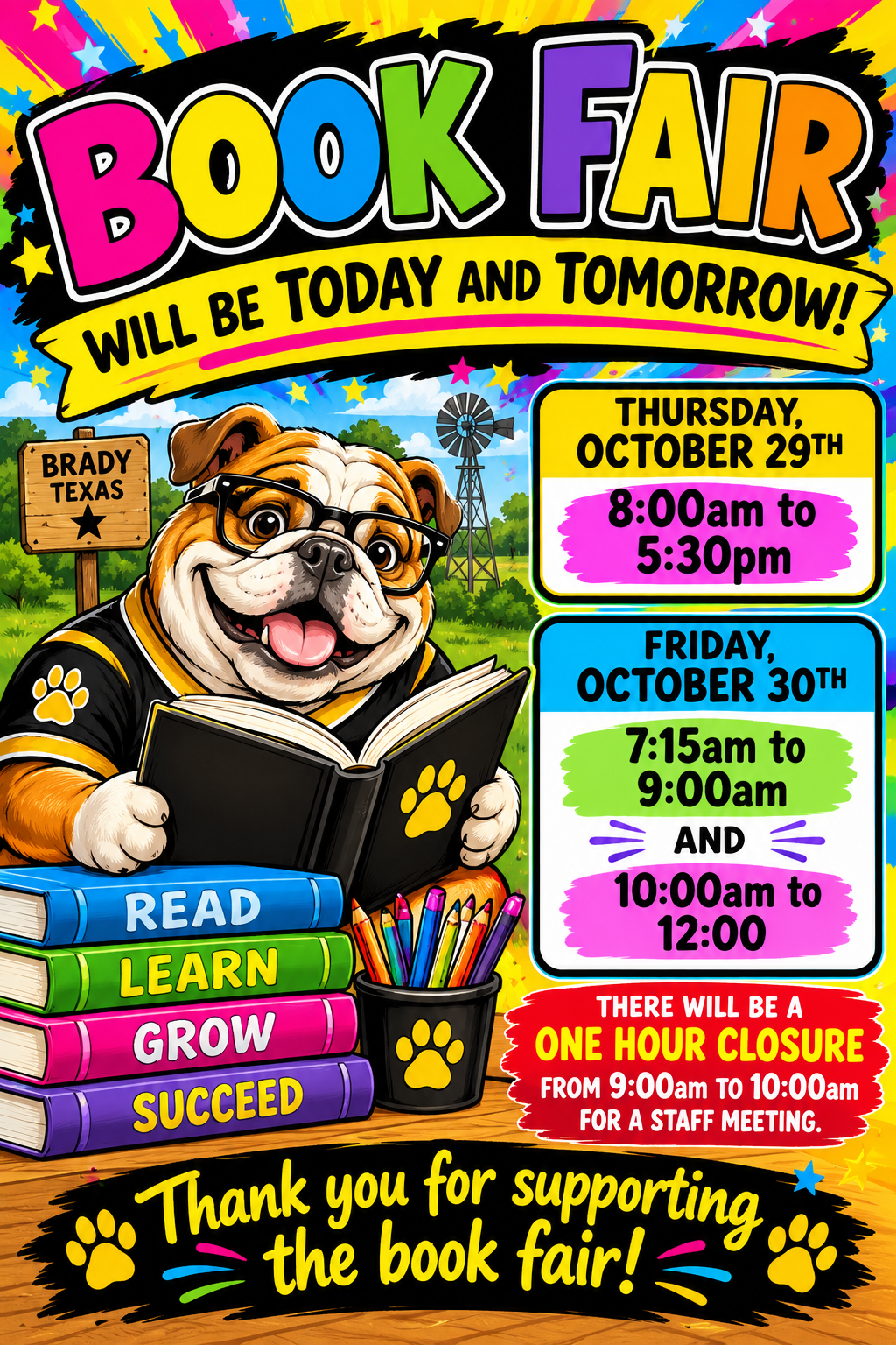 BES Book Fair-Today and Tomorrow