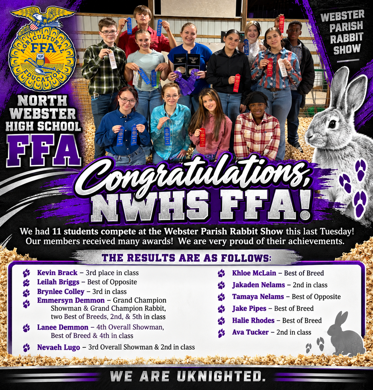 NWHS Webster Parish Rabbit Show Winners