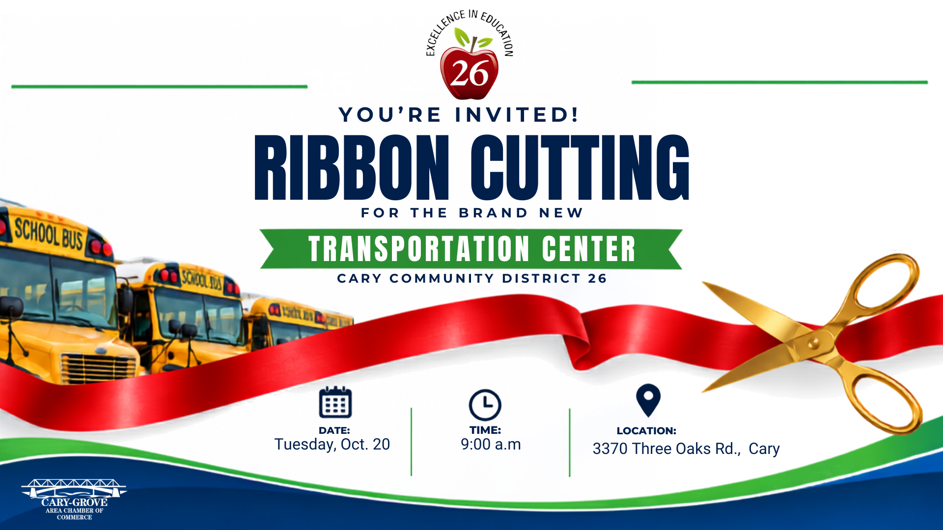 Cary School District 26 Transportation Center Ribbon Cutting