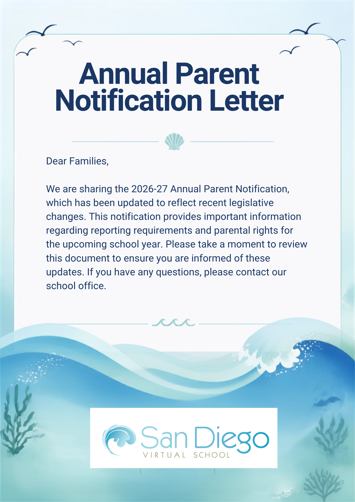 2026-27 Annual Parent/Guardian Notification