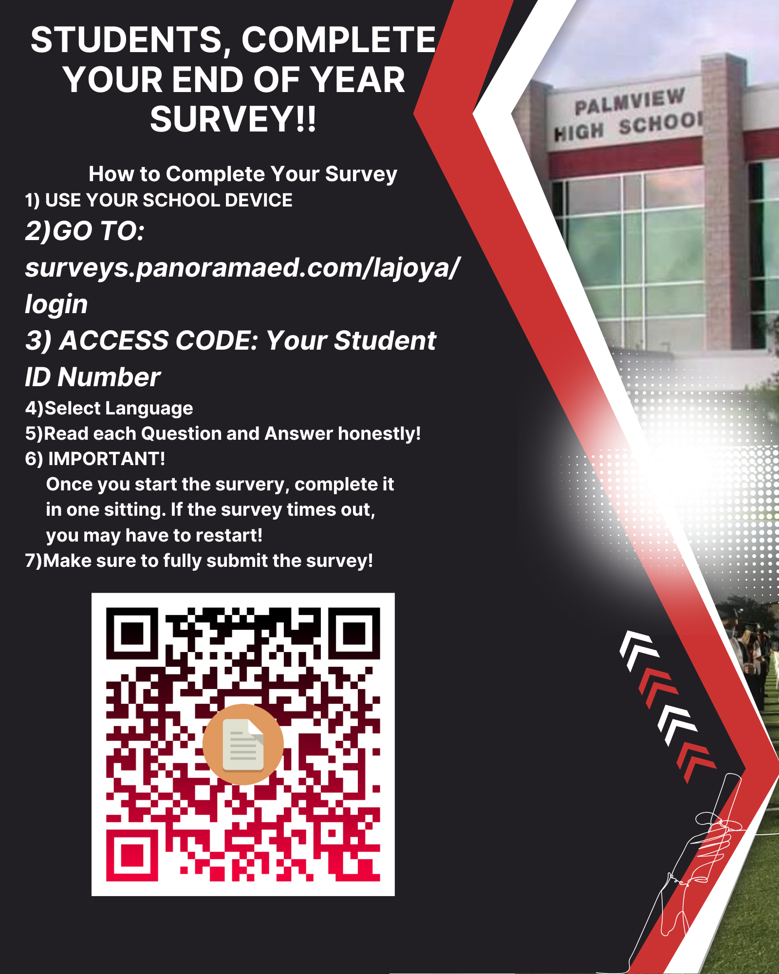 FINAL STUDENT END OF YEAR SURVEY!!