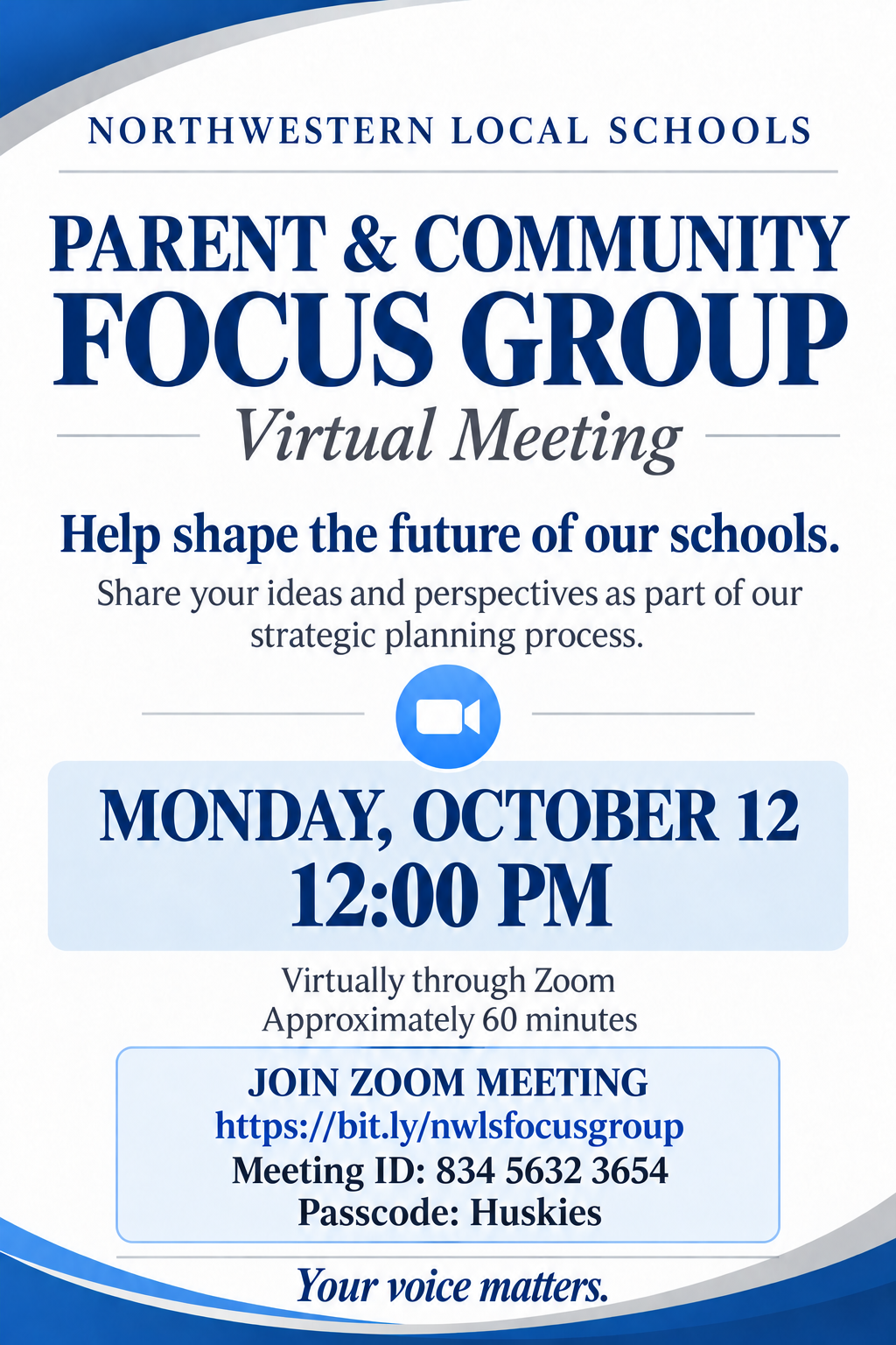 Strategic Planning Virtual Focus Group- October 12