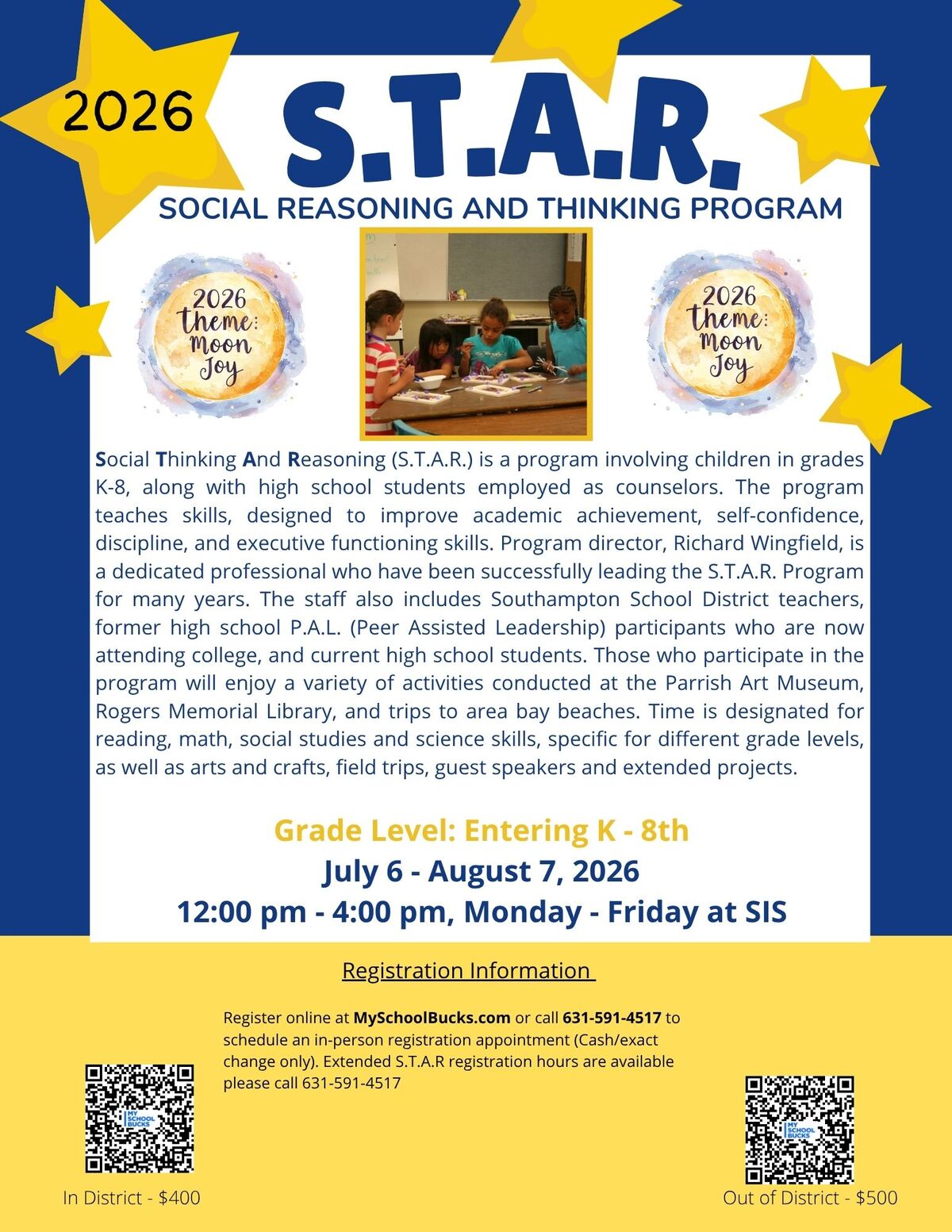 STAR Program - Register Now for Summer!