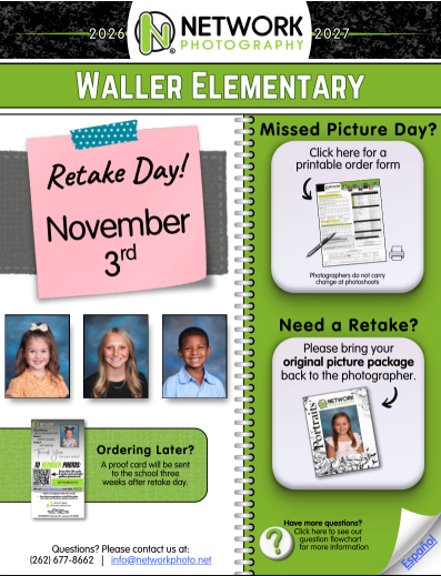 Picture Retake Day - Tuesday, November 3rd