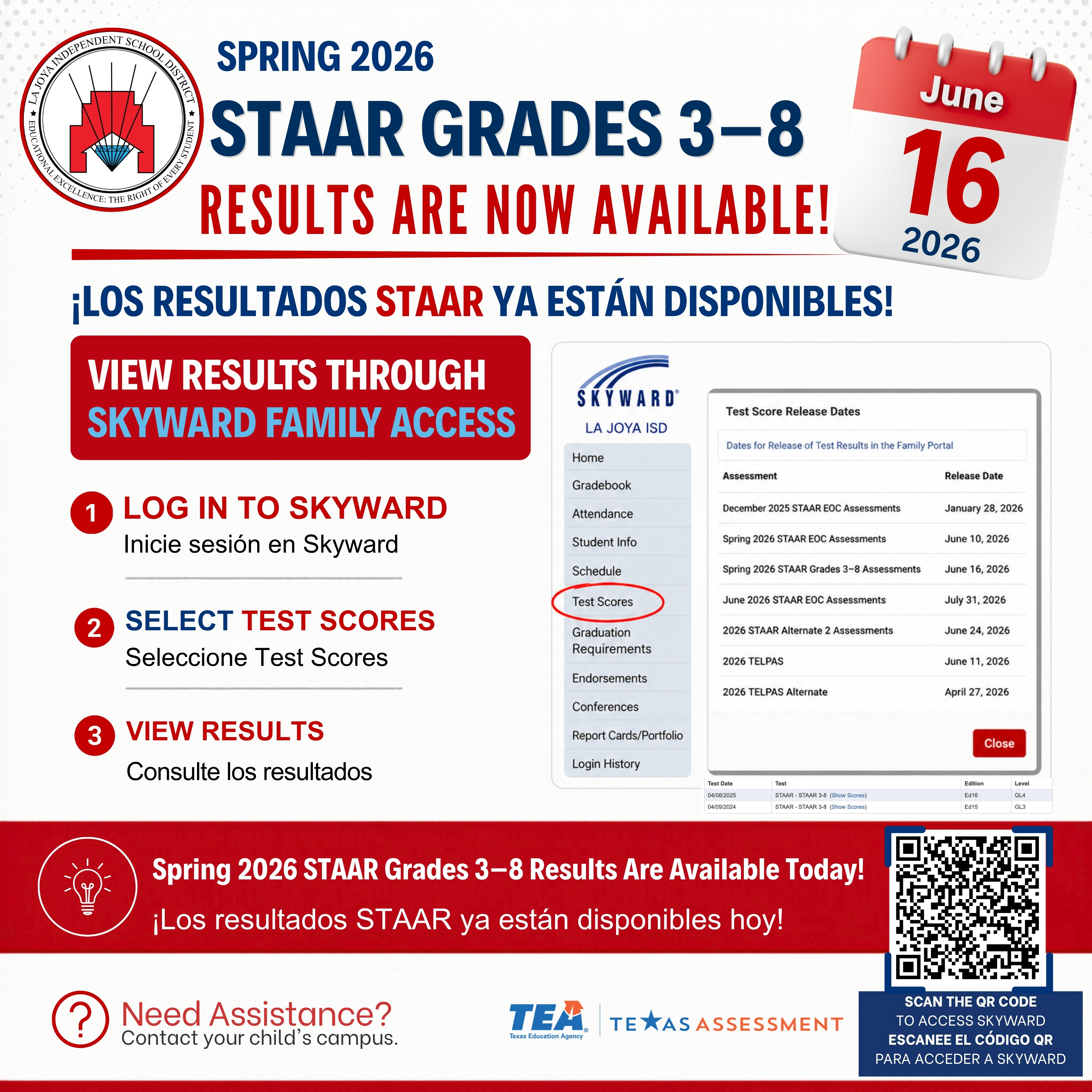 📢📚 Spring 2026 STAAR Grades 3–8 Results Are Now Available! 📚📢