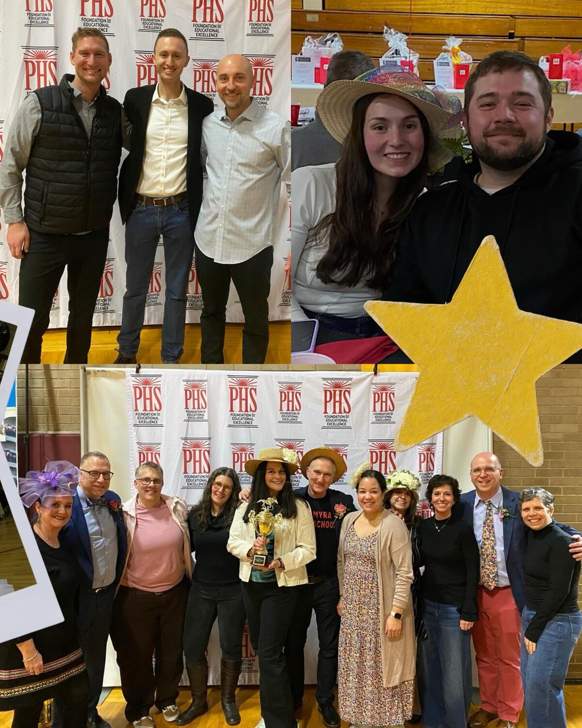 A group of people pose for a photo in front of a banner that reads 'PHS FOUNDATION for EDUCATIONAL EXCELLENCE'.