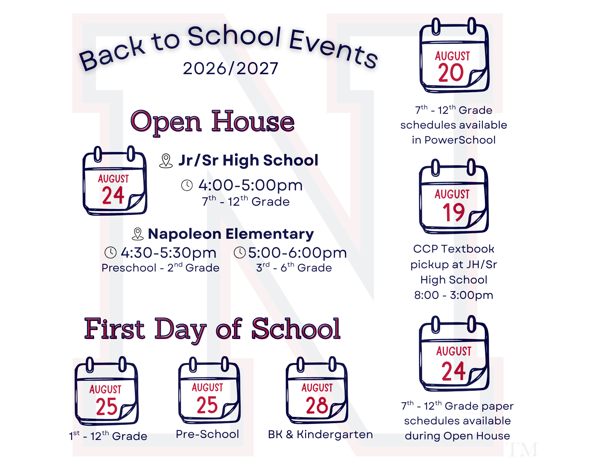 Back to School 2026-2027: Key Dates & Events