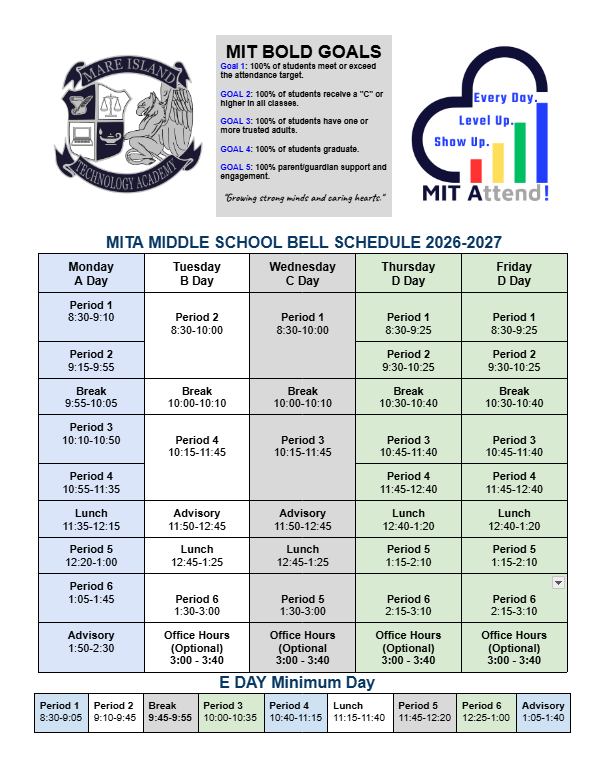 Middle School Bell Schedule 