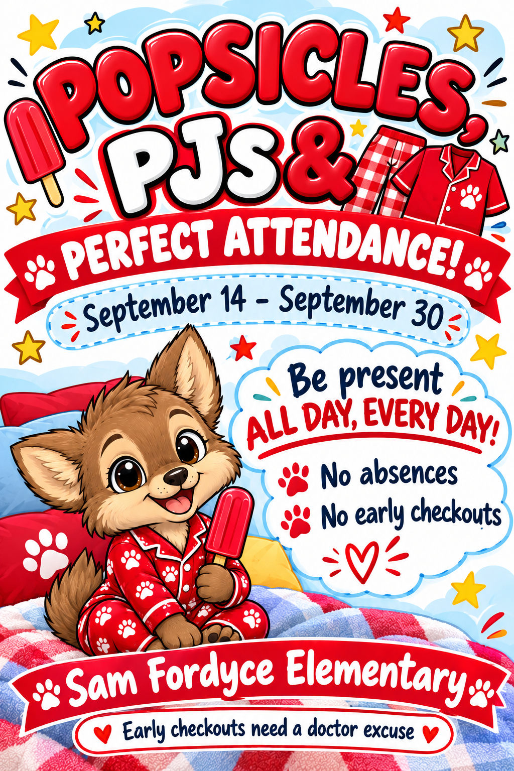 🍧Popsicles, PJs & Perfect Attendance! 🍧