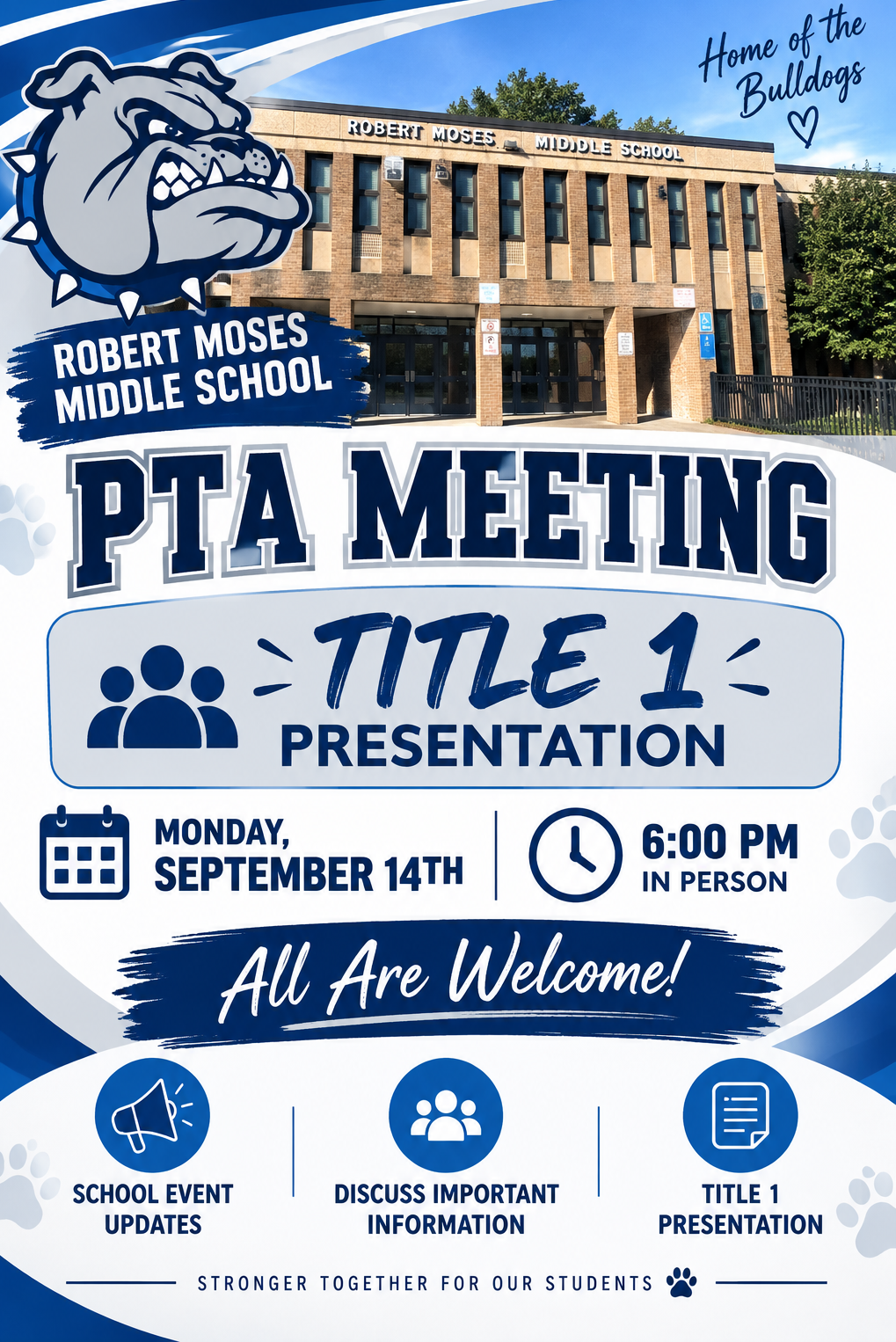 Reminder: PTA Meeting Tomorrow -9/14 at 6:00 PM