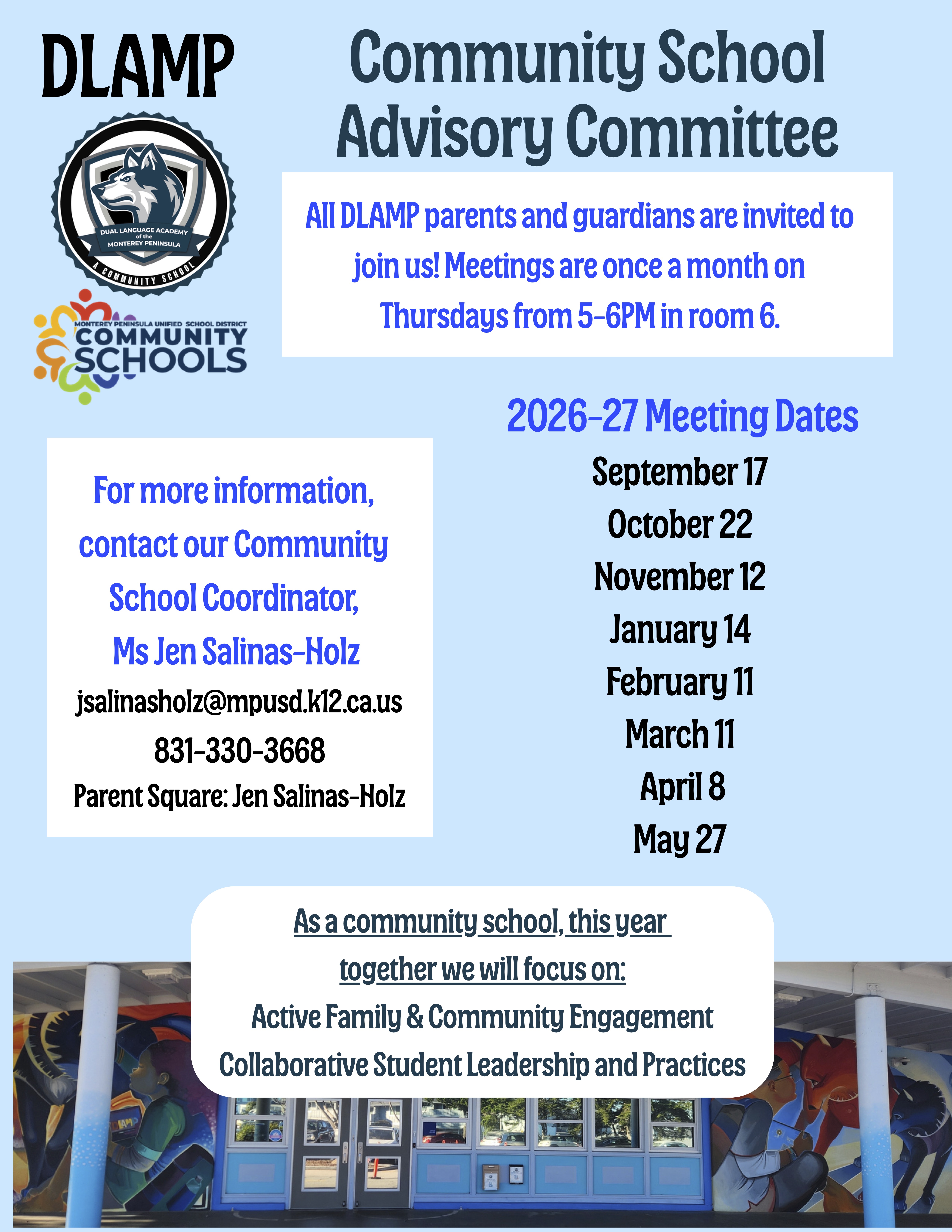 Community School Advisory Committee / Reunion del Comite Asesor de Escuela Communitaria