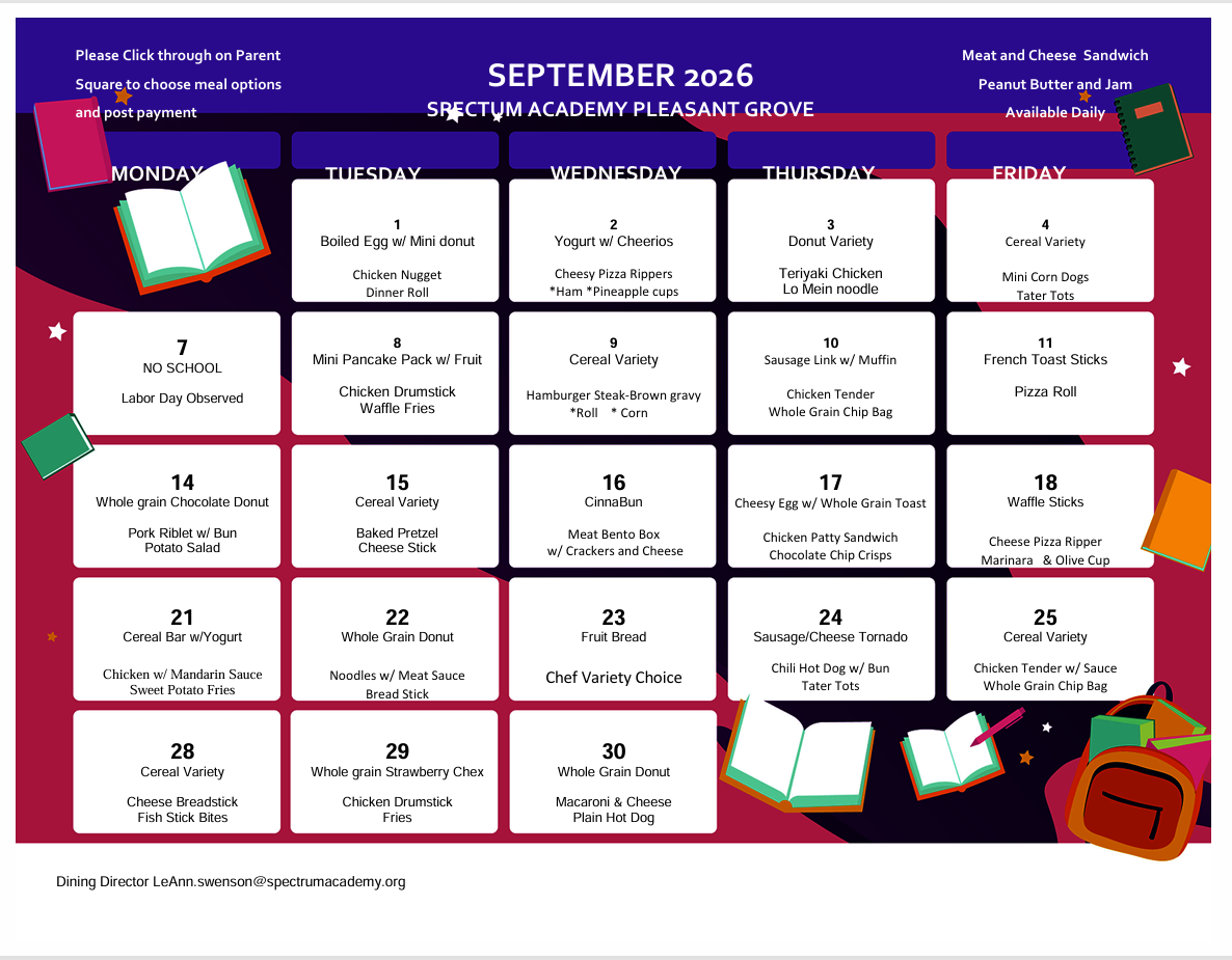 PG SEPTEMBER BREAKFAST AND LUNCH