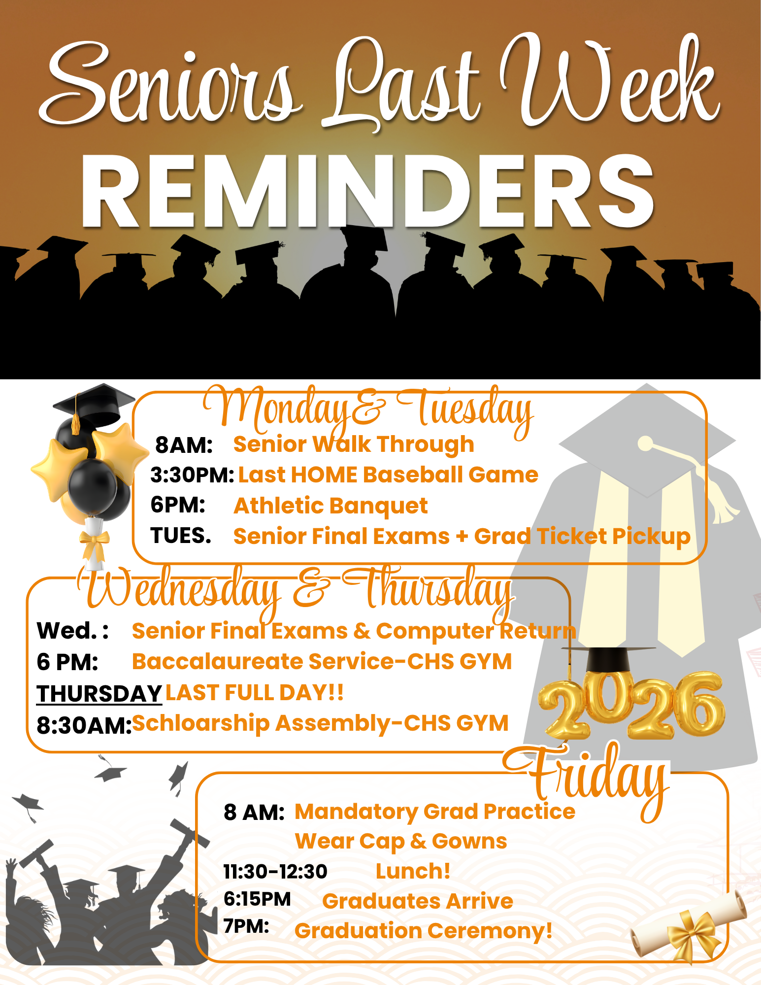 REMINDERS for Seniors! 