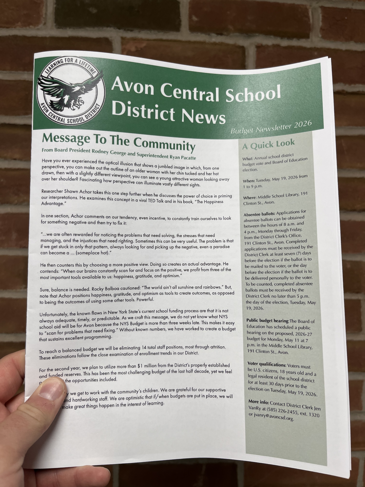 Budget newsletter now available 