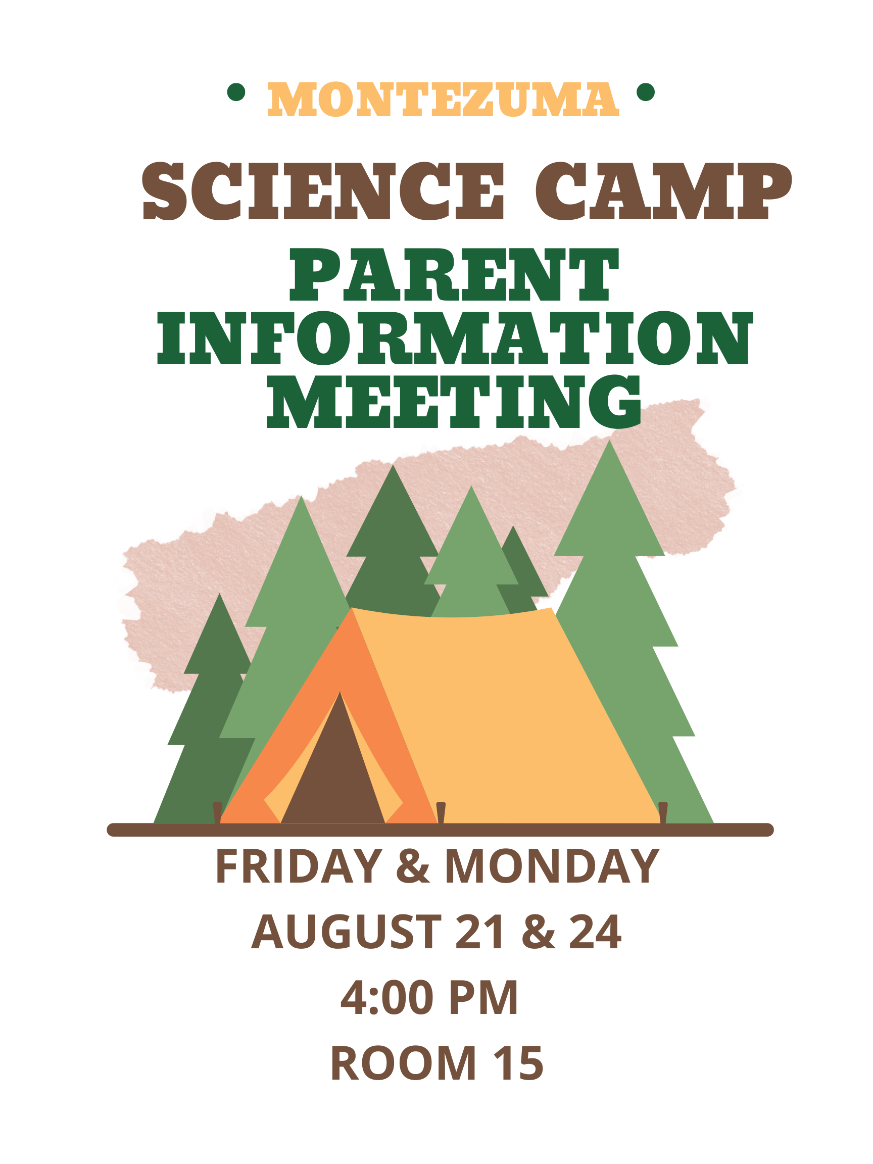 Science Camp Information Meeting/Reunión Informativa sobre el Campamento de Ciencias (Science Camp)