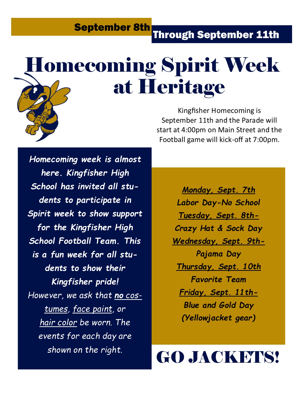 Homecoming dress up days!