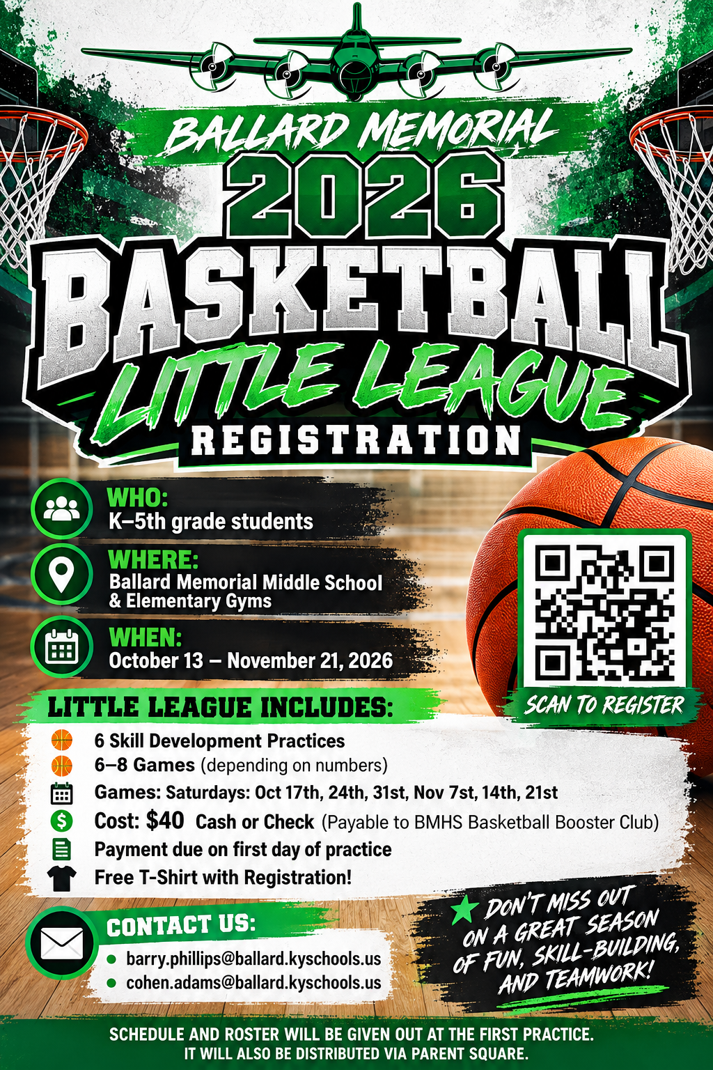 2026 Little League Basketball Registration 