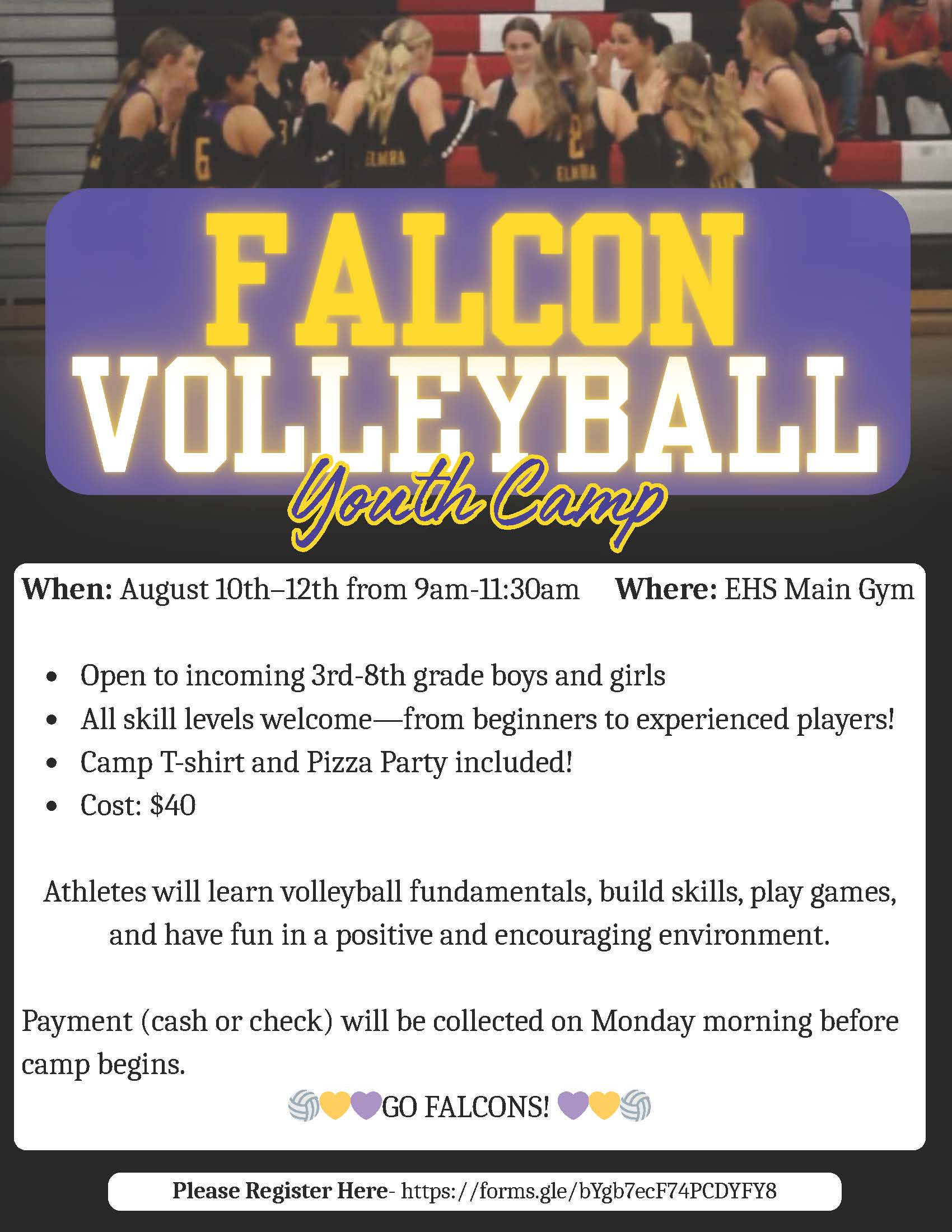 🏐 Register Today for Elmira Youth Volleyball Camp! 🏐