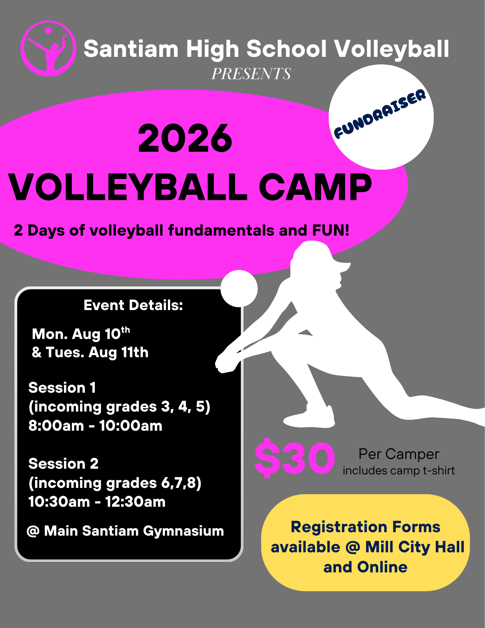Volleyball Camp - Grades 3 - 8