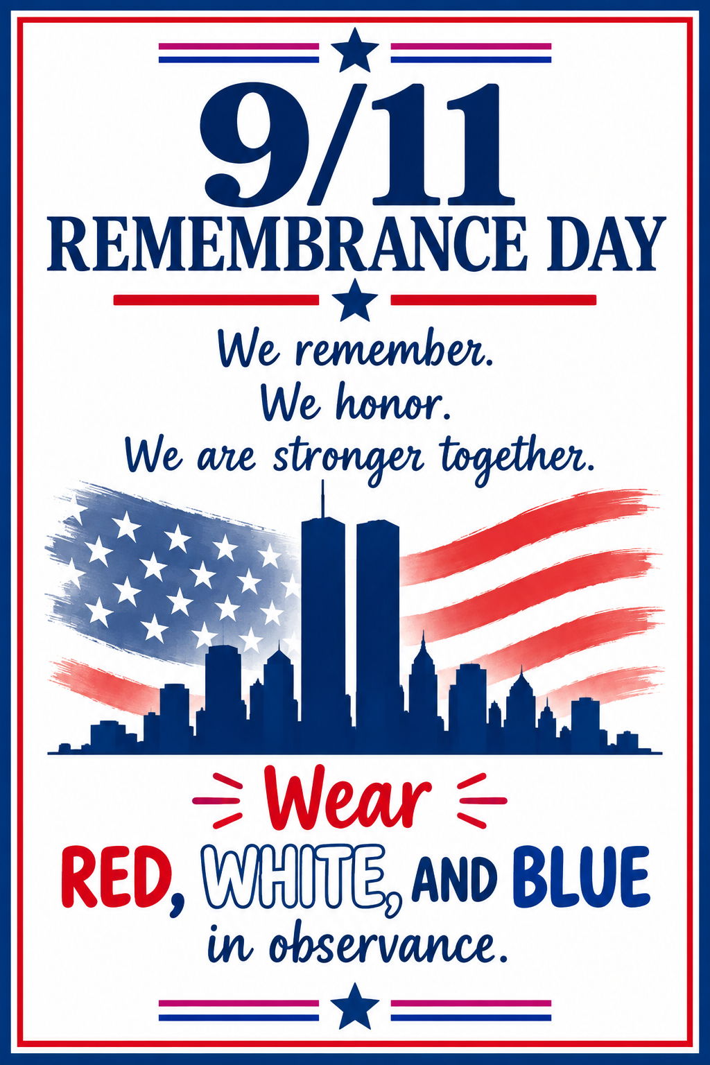 Friday wear red/white/blue!