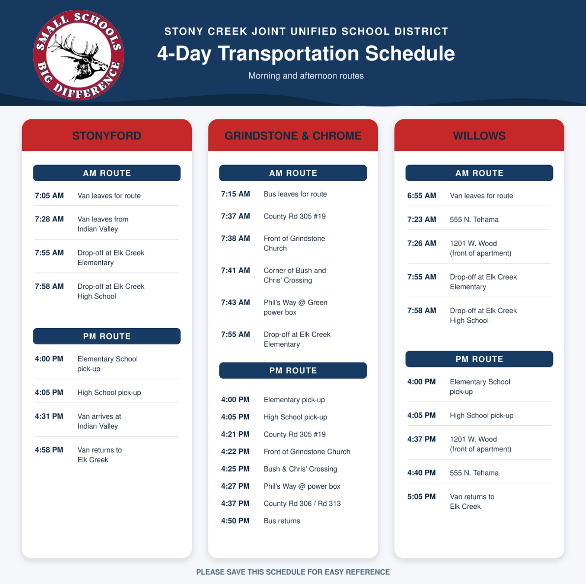 Bus Route Schedule 