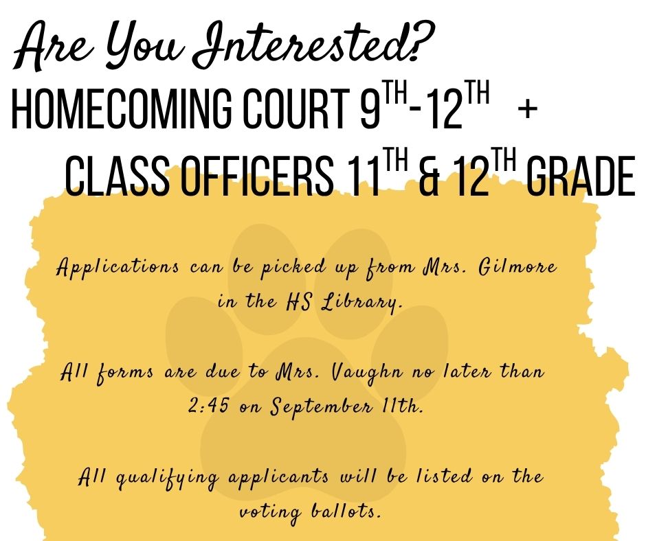 Homecoming Attendants and 11th & 12th Grade Officers