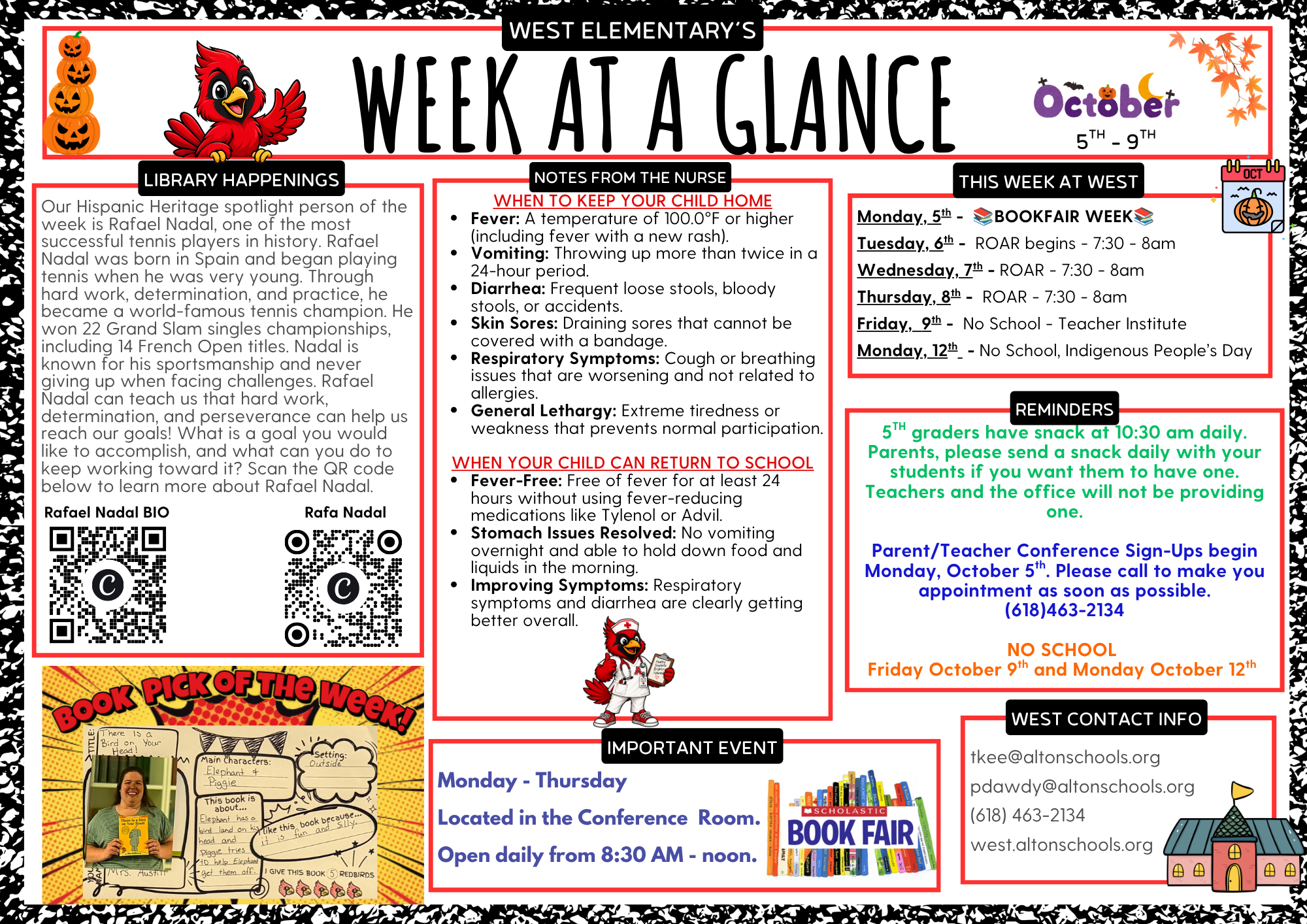 October 5th Week at a Glance