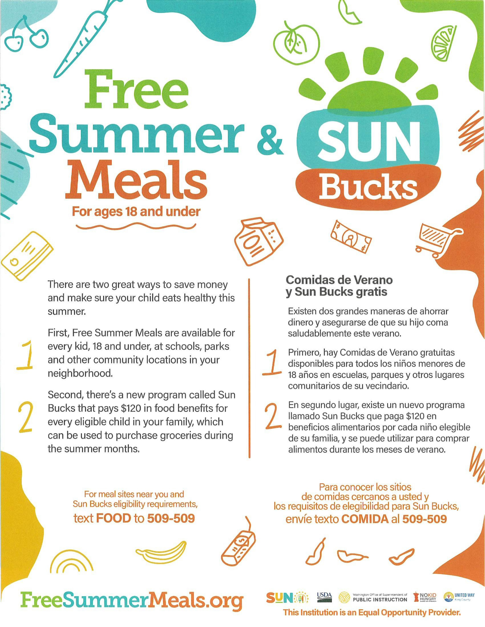 Free Summer Meals and Sun Bucks