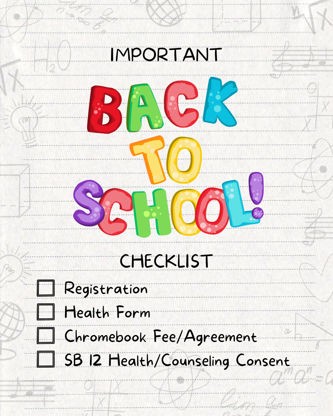 Back to School Checklist