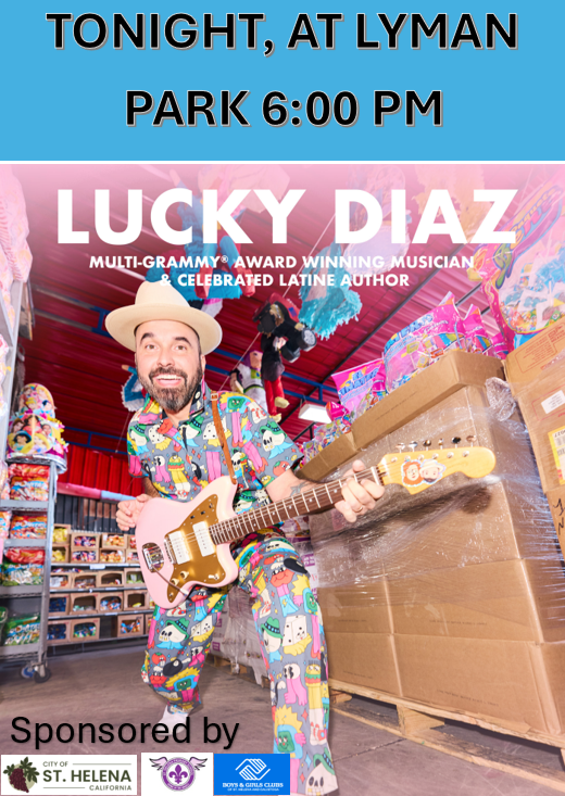 Lucky Diaz Free Community Concert Tonight at Lyman Park 6:00PM