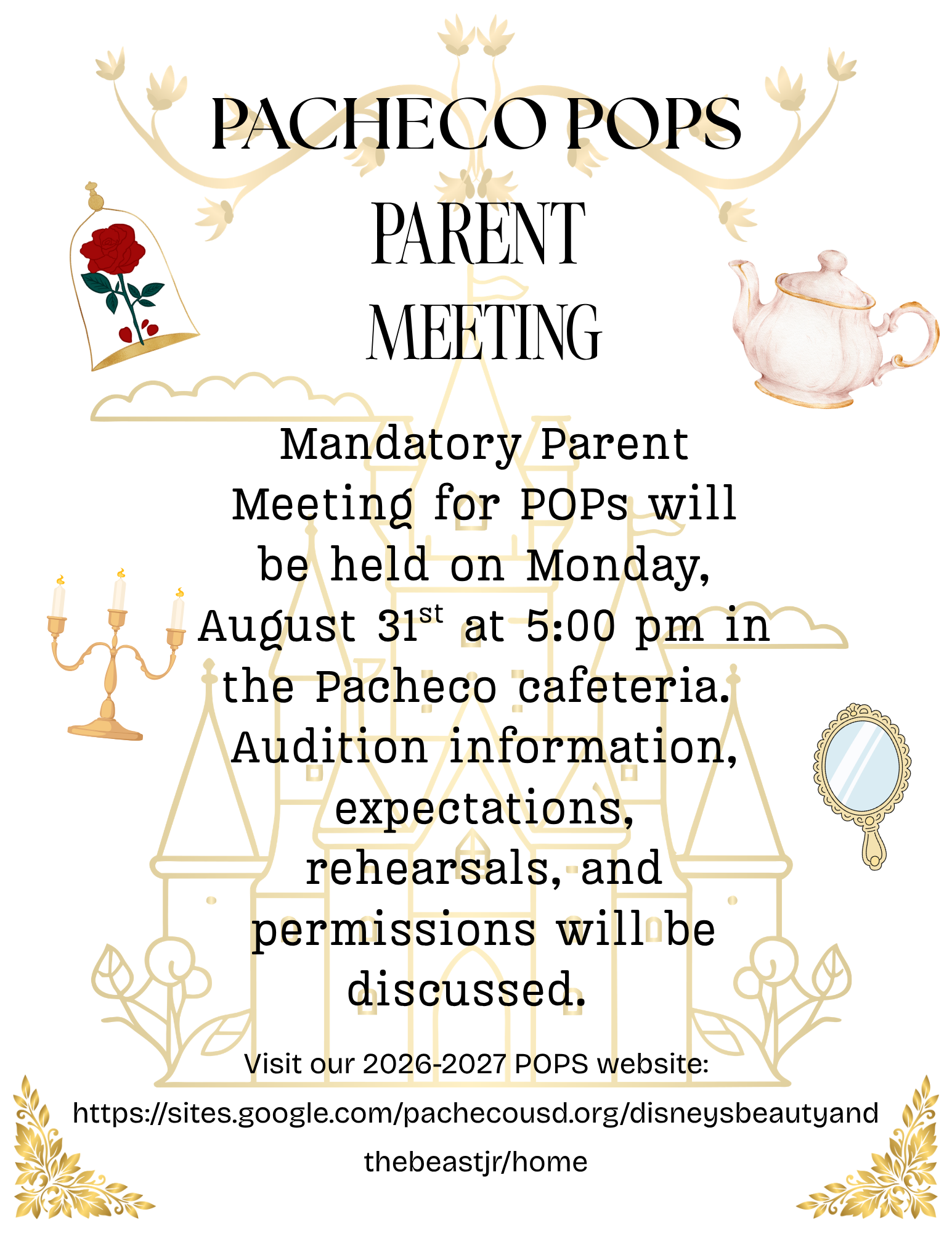 Pops Parent Meeting 8/31/26 @ 5:00pm