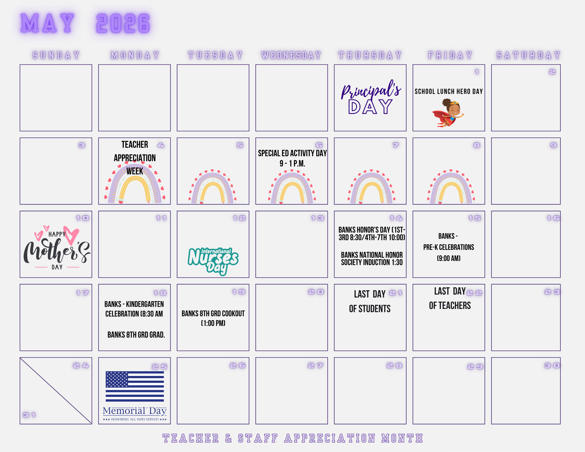 May Calendar of Events