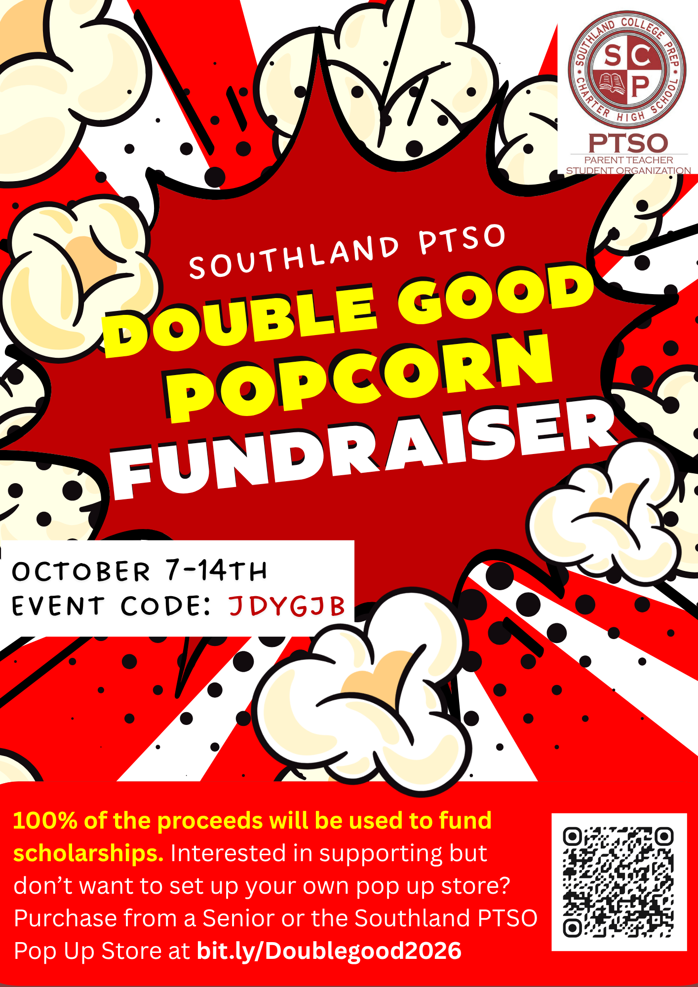 SCHOLARSHIP FUNDRAISER: Help raise money for scholarships by supporting the PTSO Double Good Popcorn Fundraiser!